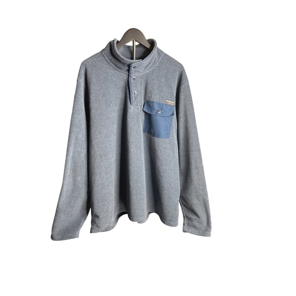 Simply Southern Men's Blue Fleece 1/4 Snap with Elbow Patches Pullover Size XXL
